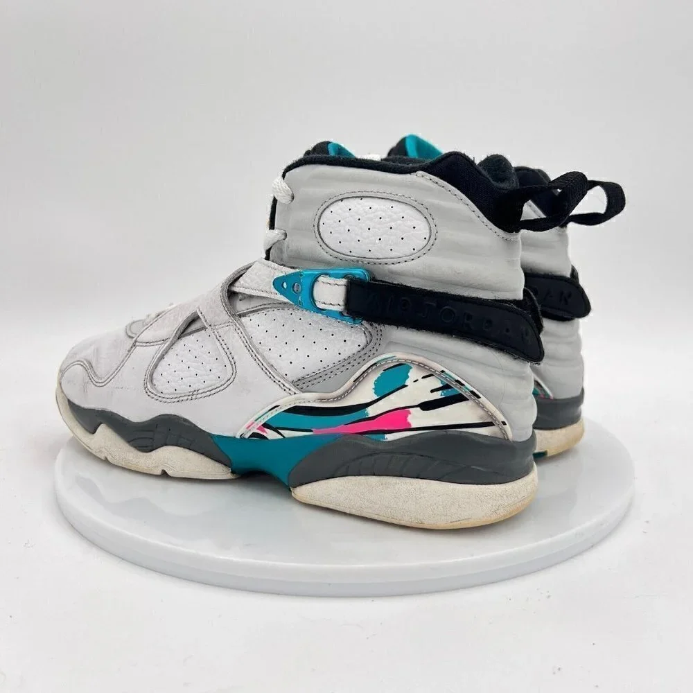 Nike Air Jordan 8 Retro Youth Size 7.5 Women 9 305368-113 South Beach Shoes